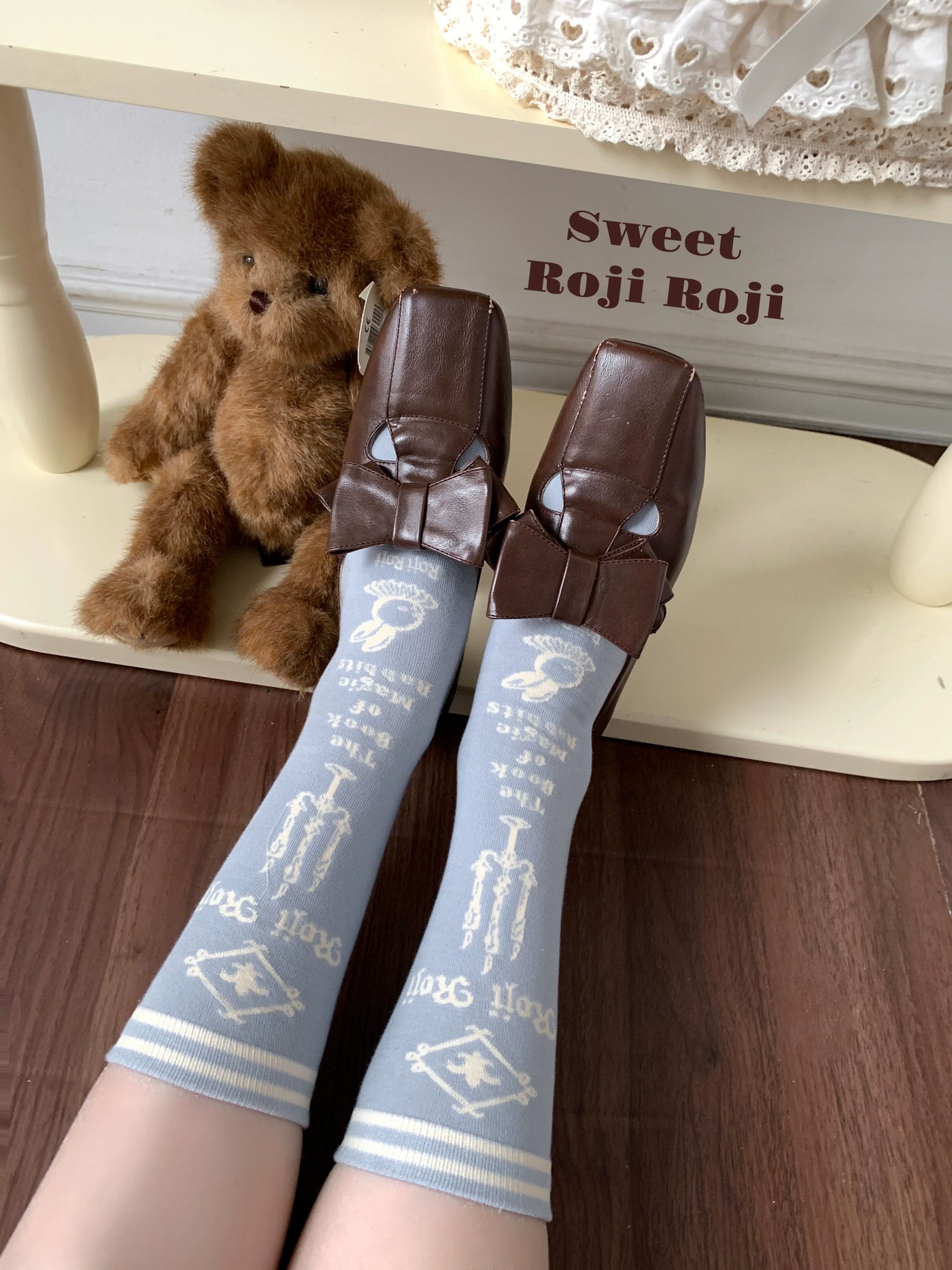 Roji Roji - Printed Cotton Sweet Lolita Calf - Socks Socks