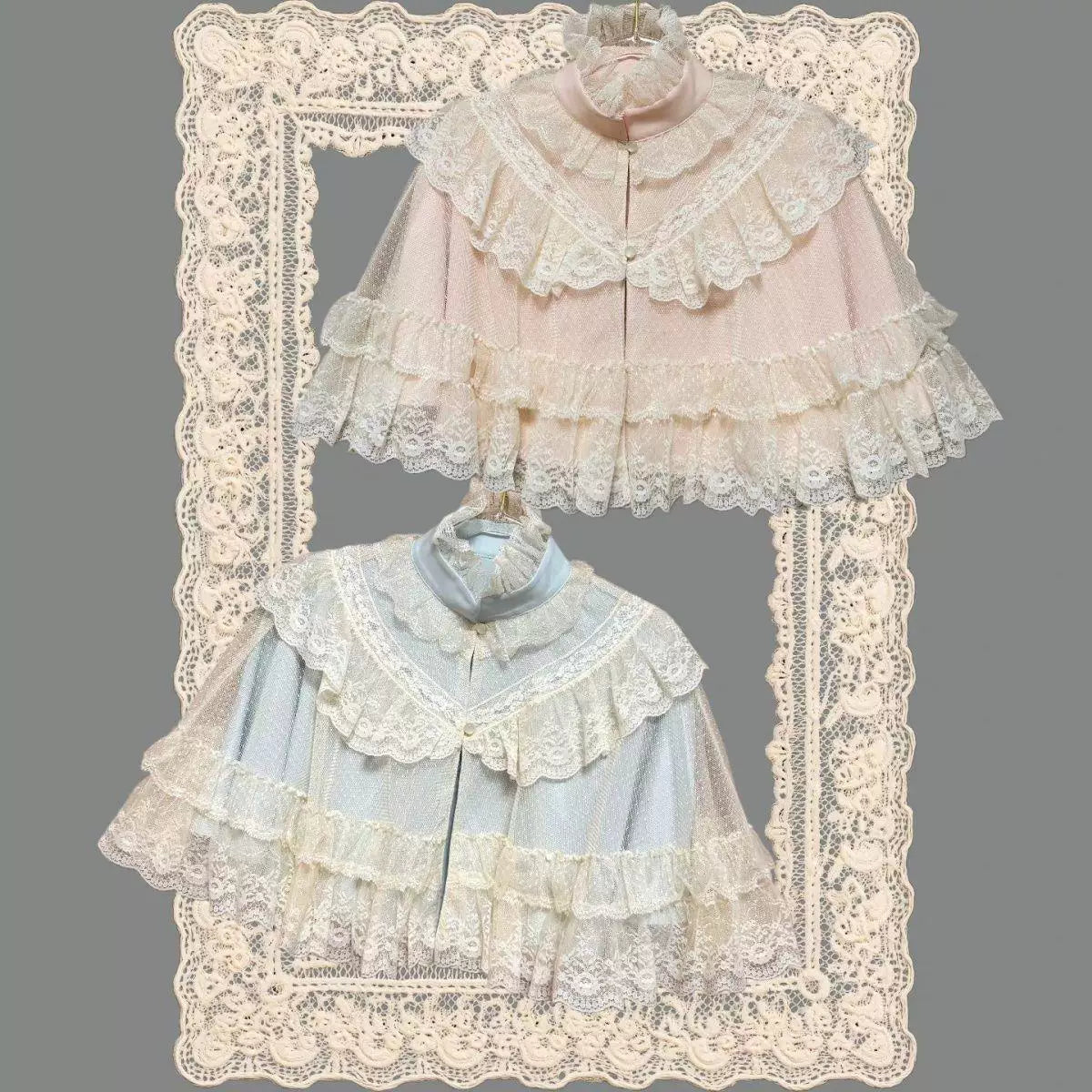 Sweetheart Dream Machine - Fragile Beauty - Lace Cape with Layered Ruffles