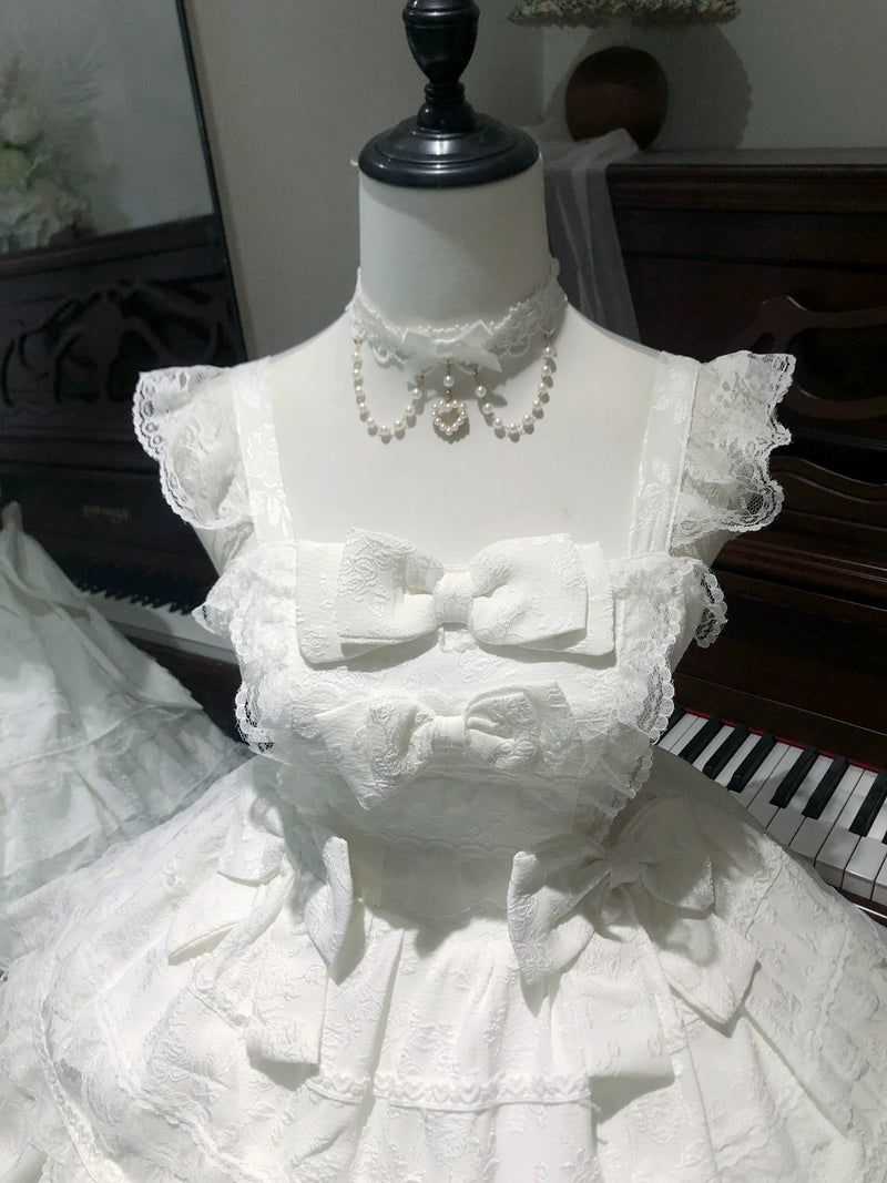 YoYo - White Angel Wings - White Sweet Lolita jumper skirt