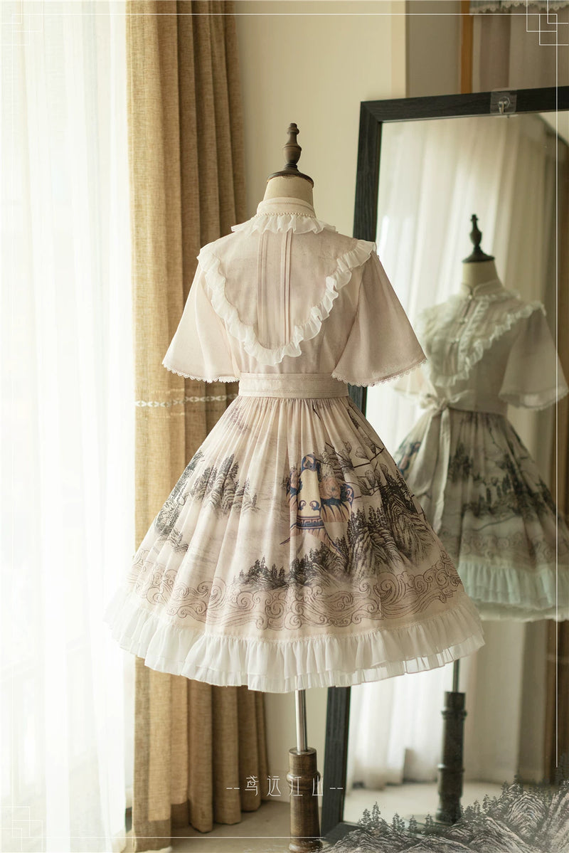 Forest Wardrobe - Kites over Distant Mountains - Chinese-Inspired Lolita OP Dress - 8