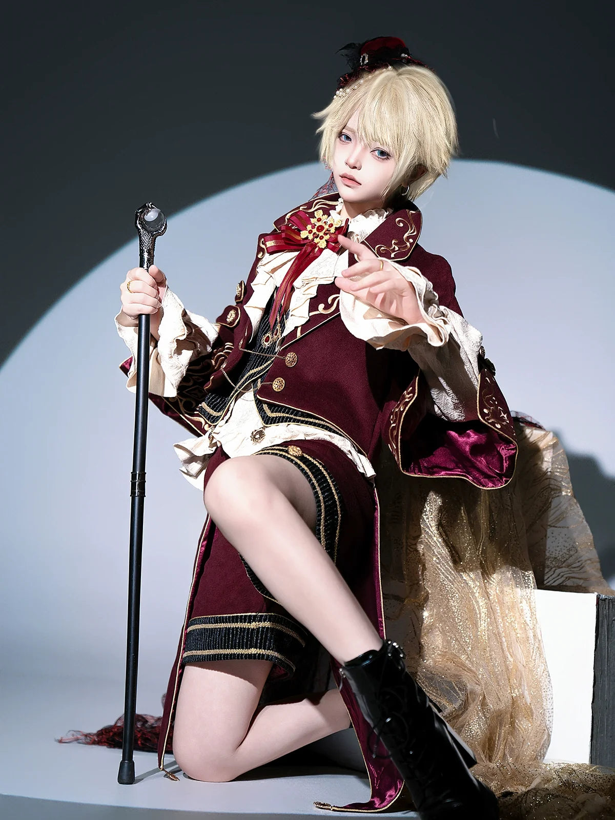 Letters from Unknown Star - Heir - Military Ouji Lolita Blouse, Coat & Shorts Set