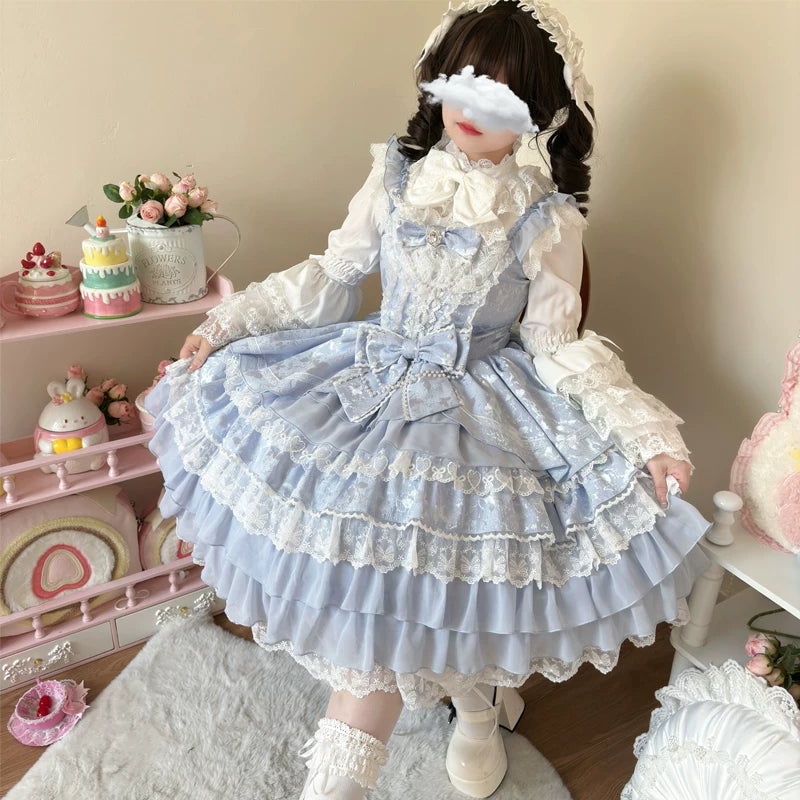 Lady Han Feather Bond Bridal JSK dress by Lolita Fetch featuring elegant feather details and a classic lolita silhouette.