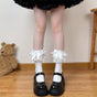 Mid-short socks, white / One Size