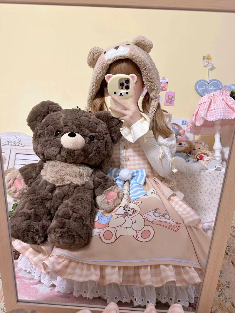 LambGuli - Little Bear Guli - Plush Animal Bag with Rounded Bear Face