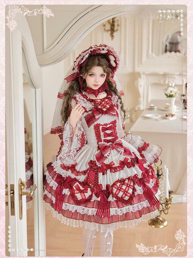 Sweetheart Dream Machine - Love Your Heart - Long-Sleeve Blouse with Layered Lace Cuffs