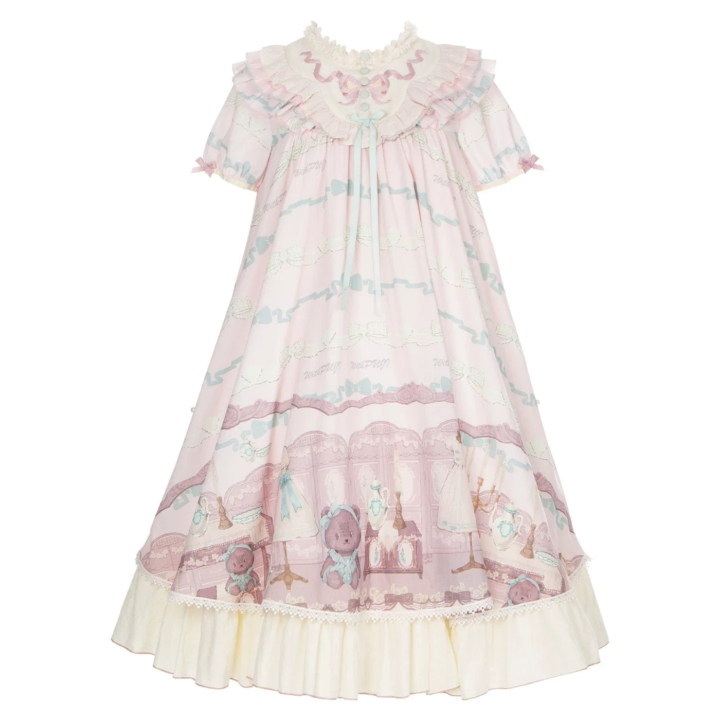 Brown Dollhouse SP - Kawaii Lolita Dollhouse Printed OP Dress with Embroidery (L M S) 45551:855777