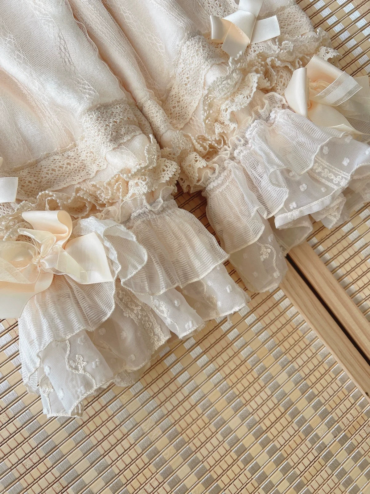 Ilovexiaolu - Coral Fleece & Cotton Styles - Lolita Bloomers with Ruffled Leg Openings and Bows - product detail 6