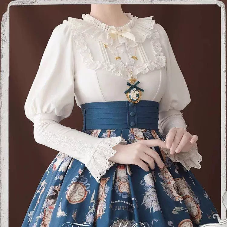 Sweetheart Dream Machine - Warm Ruffle - Fleece-Lined Blouse with a Round Ruffle Collar