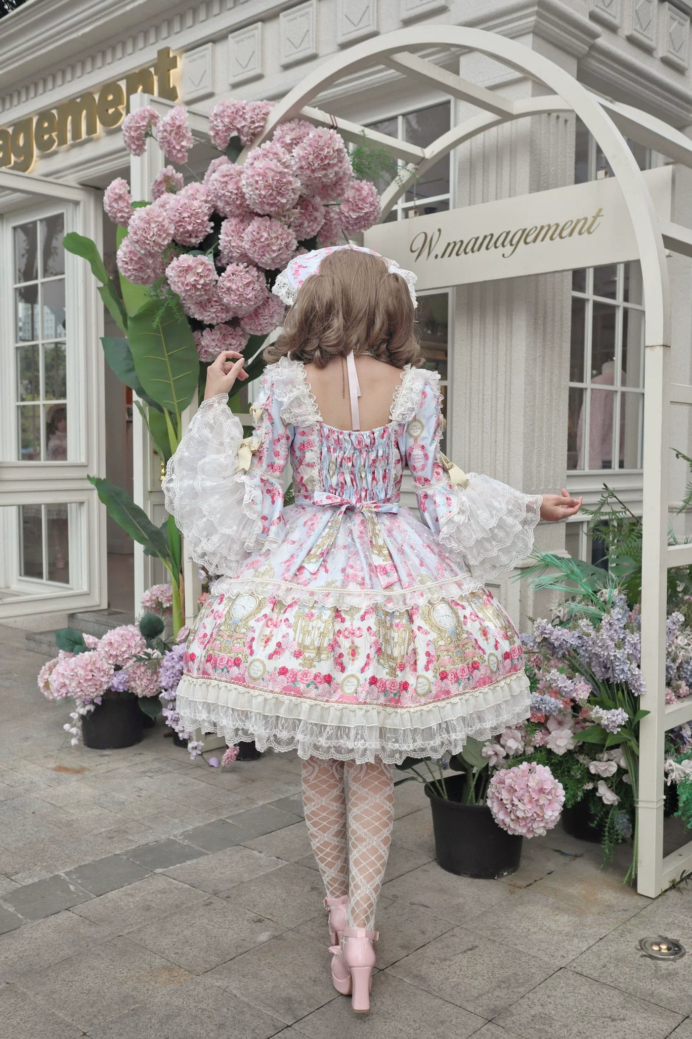 Sugar Girl - Rose Garden Prelude - Sweet Lolita OP Dress, Floral Printed