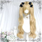 Platinum blonde short wig + ponytails - set