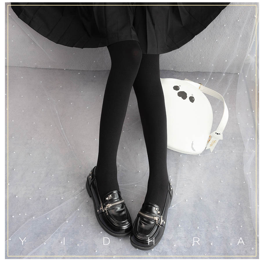 Yidhra - 120D Daily Lolita Velvet Spring - Leggings, Solid Color Socks
