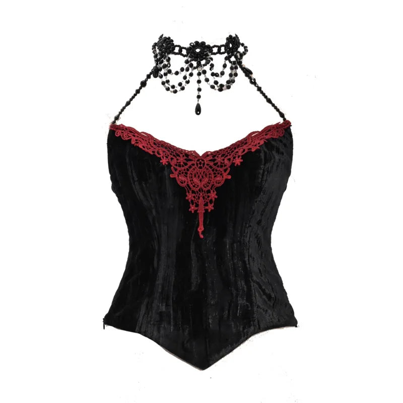 BLOOD SUPPLY: The Duchess Velvet Camisole and Waist Corset, product view 7
