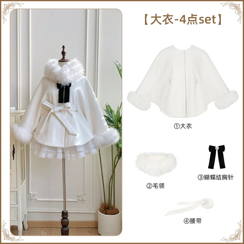 With PUJI - Rouge Snow - Oriental Lolita OP Dress, Embroidery detail view 9