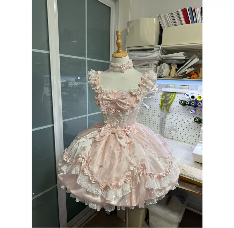 Creamy - Cherry Blossom Ballet - Pink JSK with Floral Motifs
