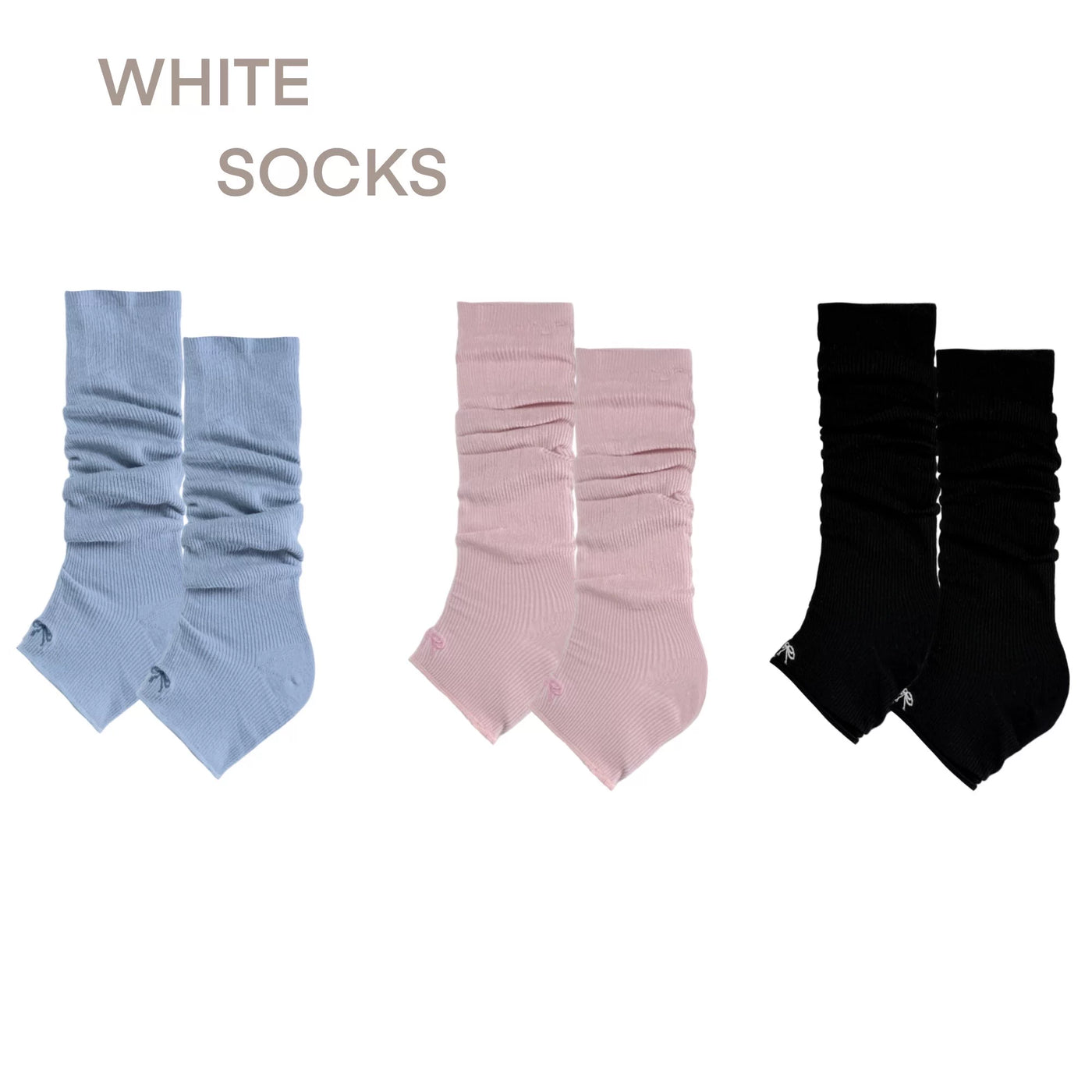 White Socks - Ballet Slouch - Footed Knitted Leg Warmers in Single or Multi-Pair Sets