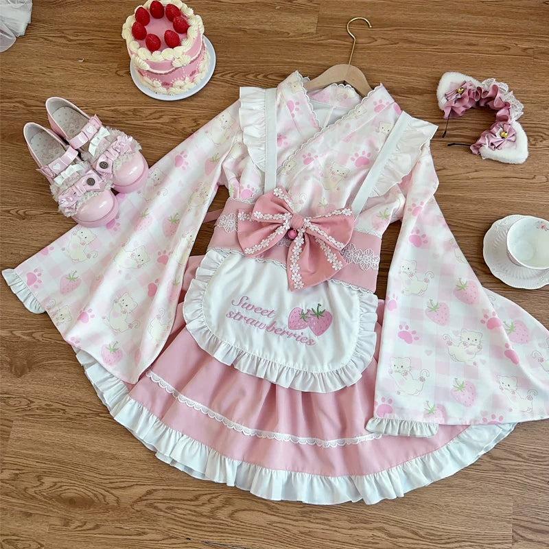 Lady Han Summer Cat Maid dress from Lolita Fetch featuring a cute maid costume with cat-themed accents and playful design.