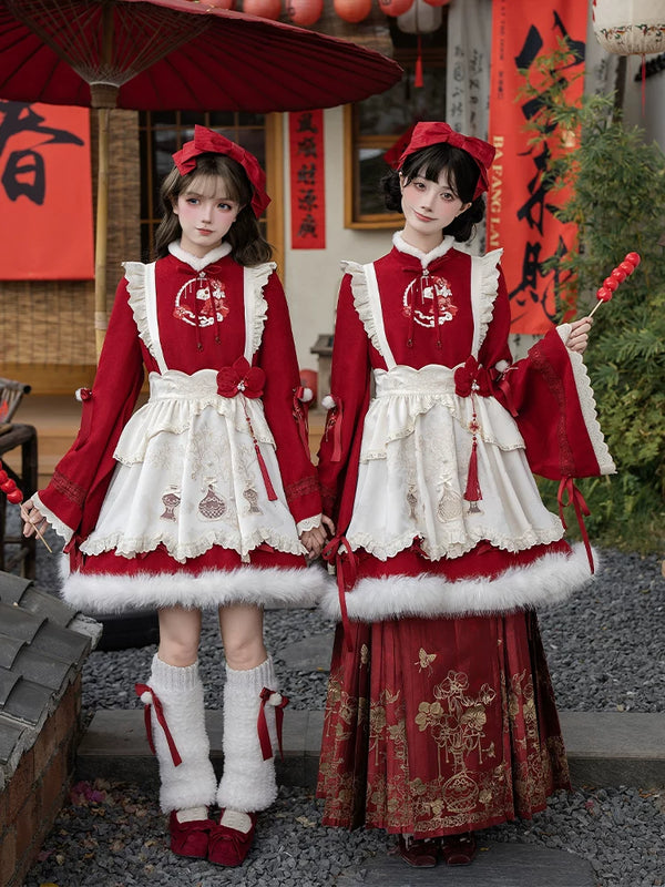With PUJI - Flying Flower Token - Oriental Lolita OP Dress, Embroidery product view