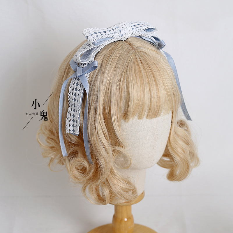 Xiaogui - Kawaii Lolita Cinnamoroll Headdress KC No.2 rhombus hollow lace KC
