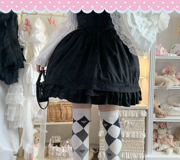 roji roji - Heart Argyle - Over-the-Knee Socks with Heart Motifs