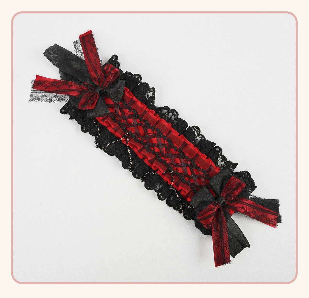 Stardust Rose - Rose Covenant - Lolita Accessories with Red Roses and Black Lace