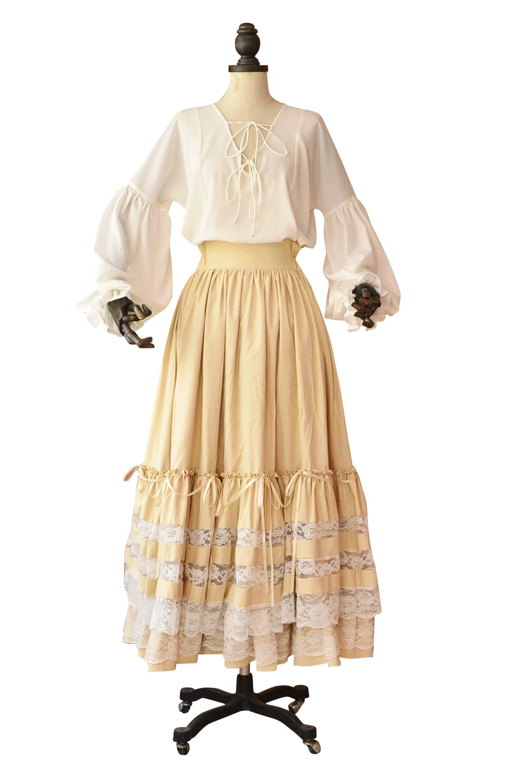 LACE GARDEN - Warm Angel Court - Multi-Layer Lace Full Skirt Set