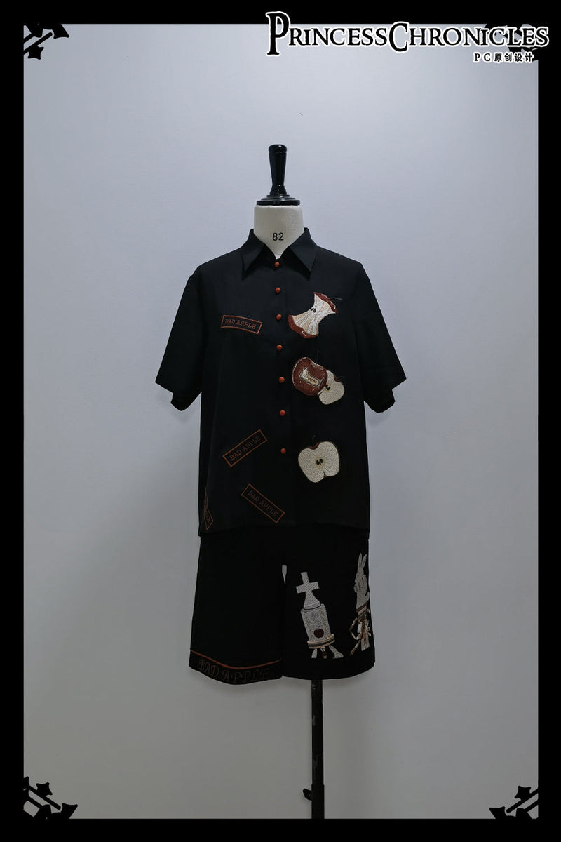 Princess Chronicles - Badapple - Ouji Lolita Black Shirt and Shorts Set
