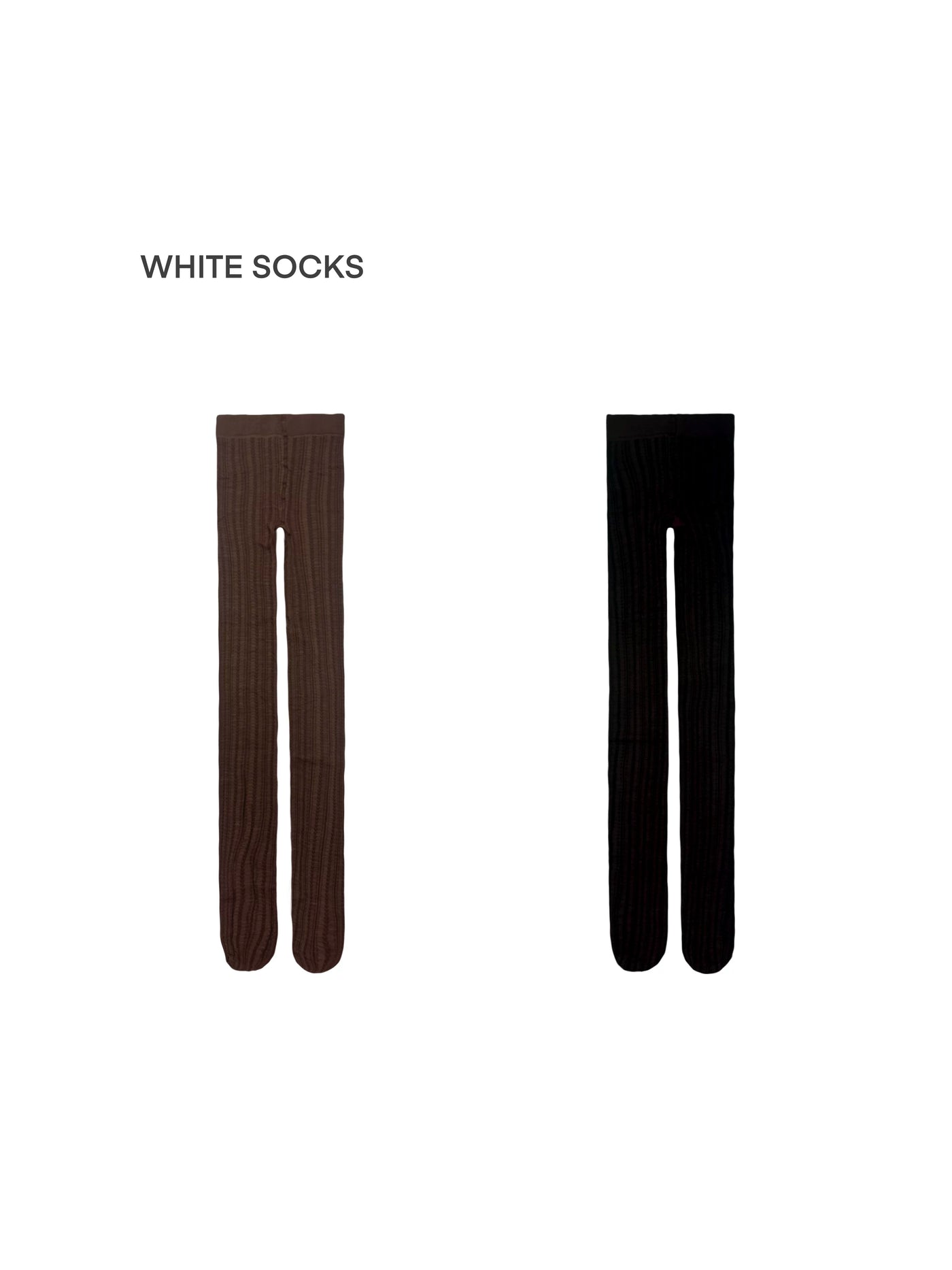 White Socks - Vintage Heart Flower Stripe - Patterned Tights with Heart-and-Flower Stripes