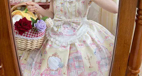 Sweetheart Dream Machine - Toy Room Print - Sleeveless OP Dress with Teddy-Bear Motifs