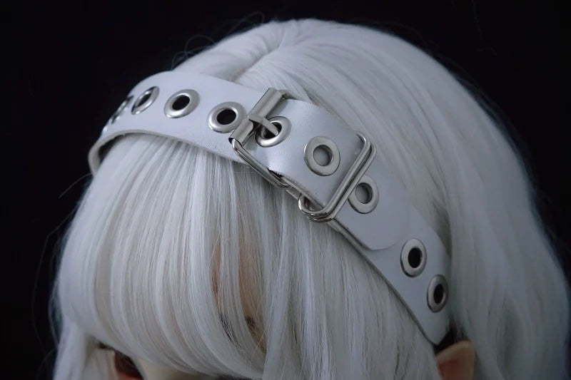 Strange Sugar - Gothic Lolita KC Faux Leather Punk - Lolita Hair Accessories Headwear