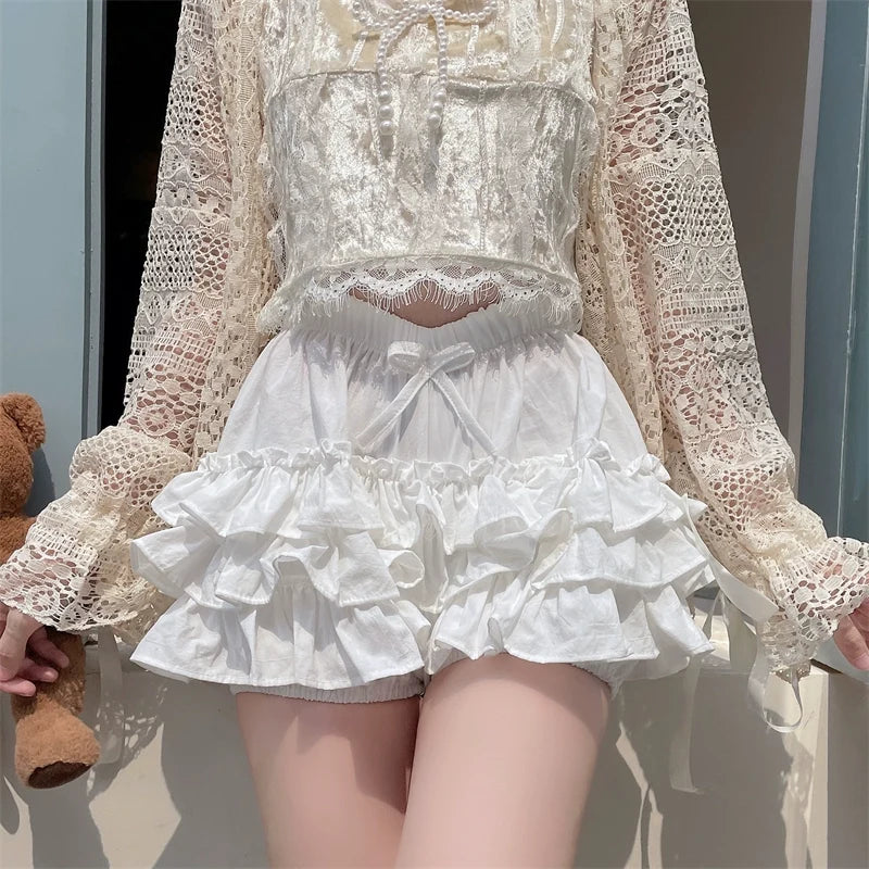 Sugar Girl - Daily Lolita Bloomers Anti-Exposure - Pink Ruffle Safety Shorts Other Surprise