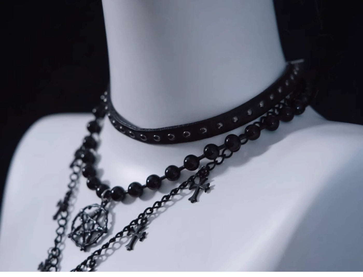 Strange Sugar - Triple Layer Gothic Lolita Necklace - Neckwear