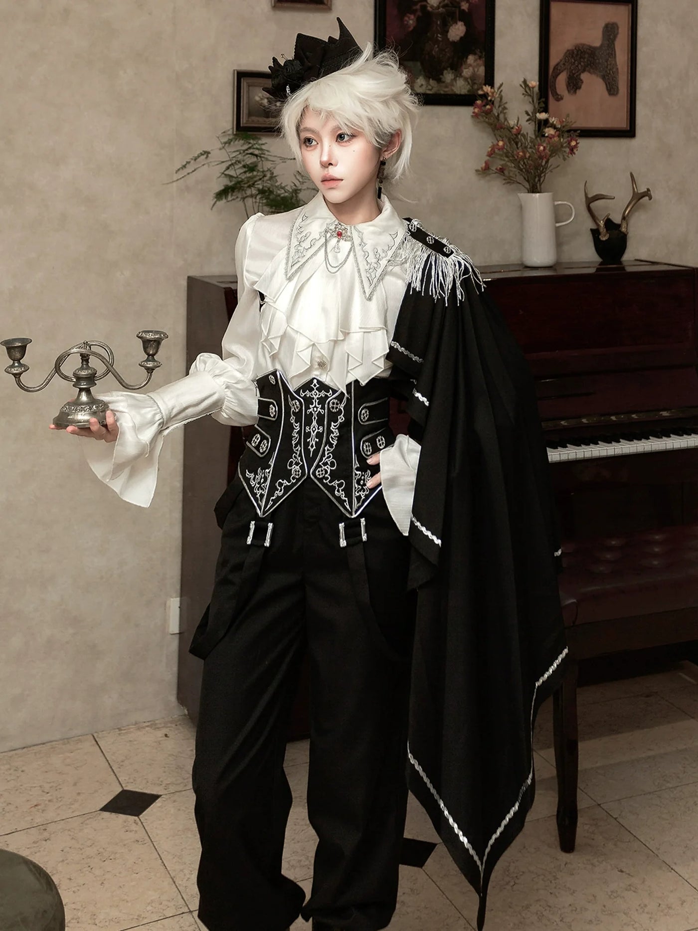 Your Princess - Ouji Lolita Pants Set - Detachable Jabot & Shawl Innerwear