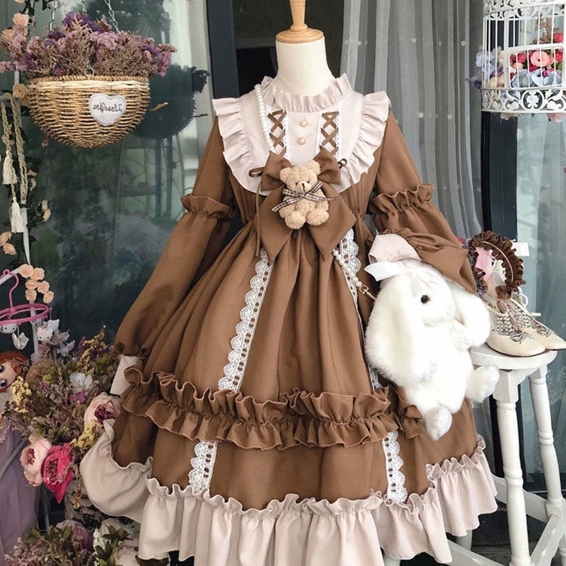 Yueele - Blue Cocoa Spring - Plus-Size Sweet Lolita OP Dress - detail view 8