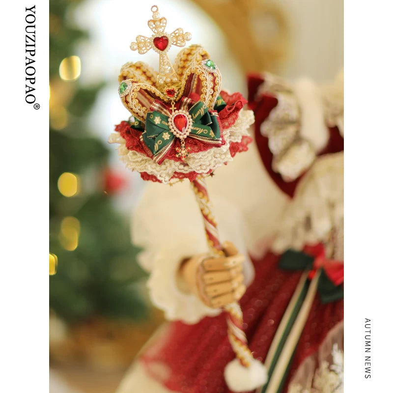 Christmas Light-Up Lolita Headwear & Accessory Options — Ornate Christmas Crown Wand