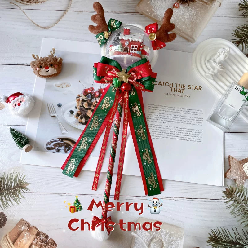 Christmas Light-Up Lolita Headwear & Accessory Options — Christmas Snow House Light-Up Wand