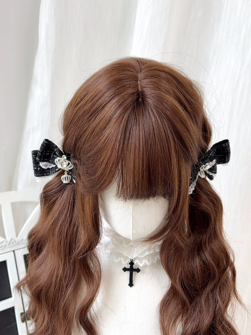 Chocolate brown long curly water-wave wig - view 3