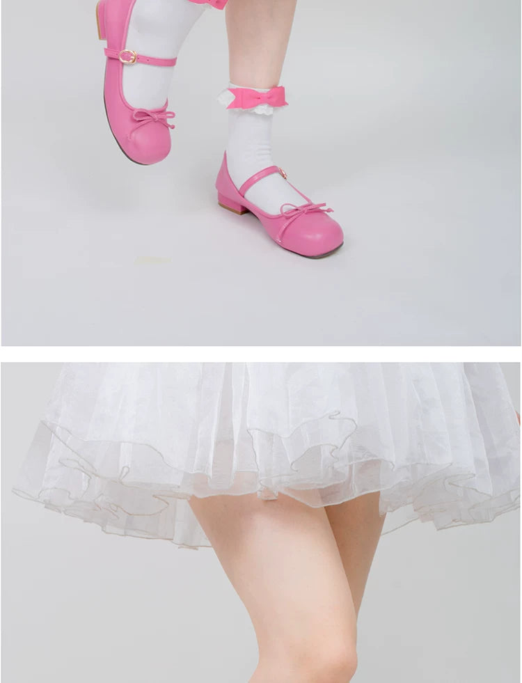 roji roji - Doll Bow - Lace-Trimmed Bow Socks