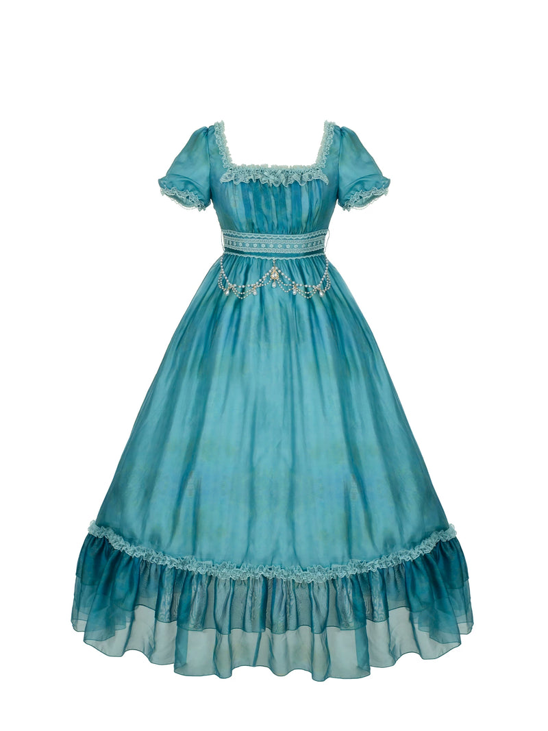 With PUJI - Water Lily - Lolita Dress Collection, Print & High-waist Silhouette detail view 5