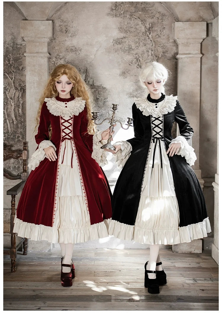 With PUJI - The Nutcracker - Winter Classic Lolita OP Dress, Front Opening