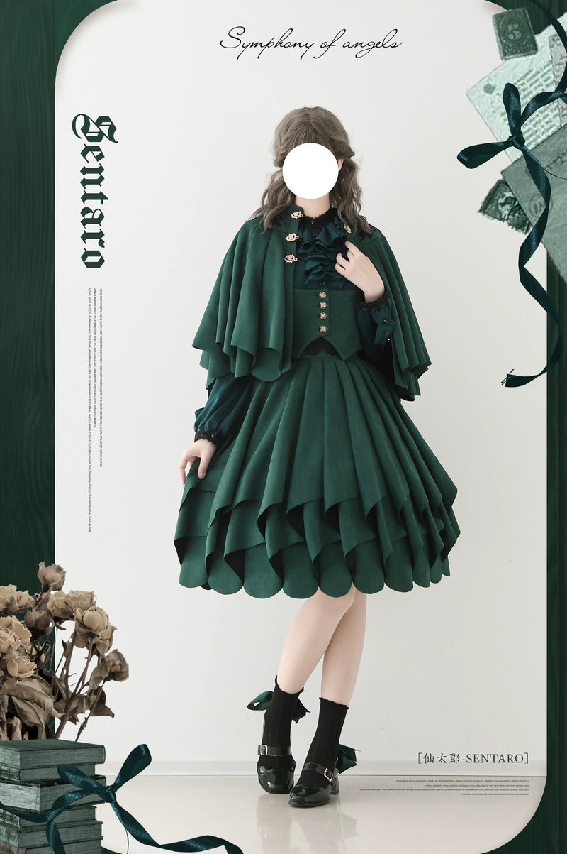 Sentaro - Molten Snowtop - Classic Lolita SK, Cape With Detachable Collar