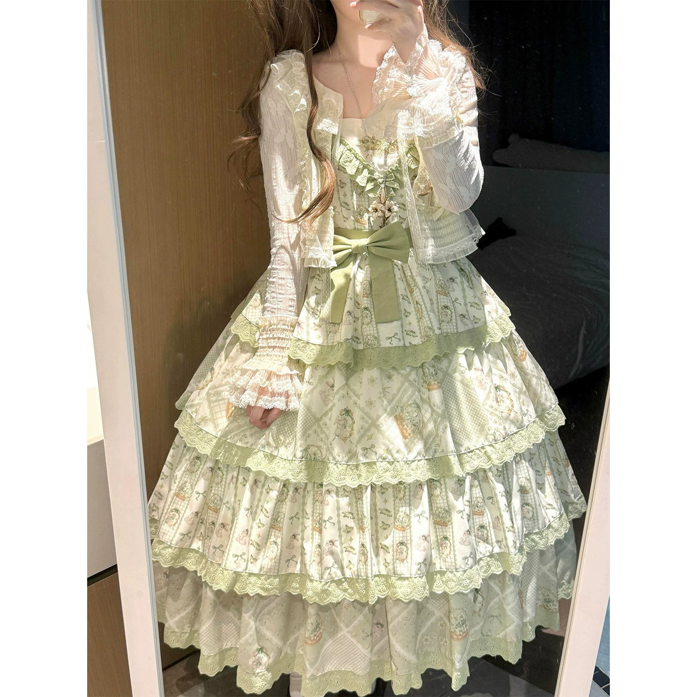 Creamy - Pastoral Garden - JSK Set with Long-Sleeve Cardigan