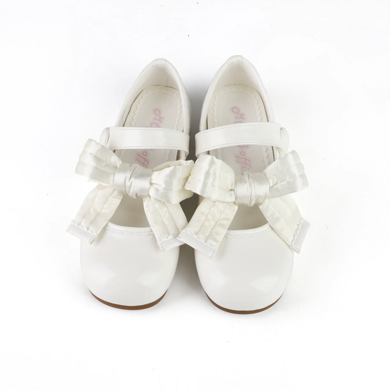 MODO Plump Bow Round-Toe Bow Lolita Flats – White – view 7