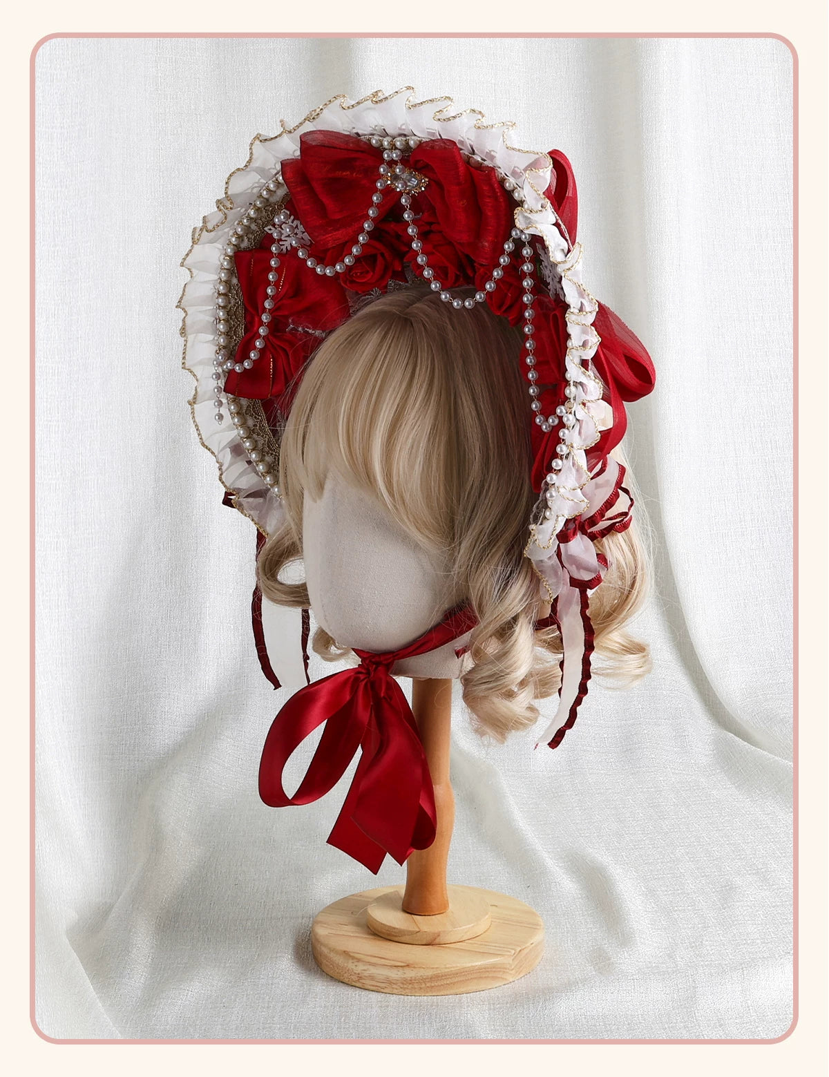 Stardust Rose - Rose Bow Collection - Headwear with red rose motifs