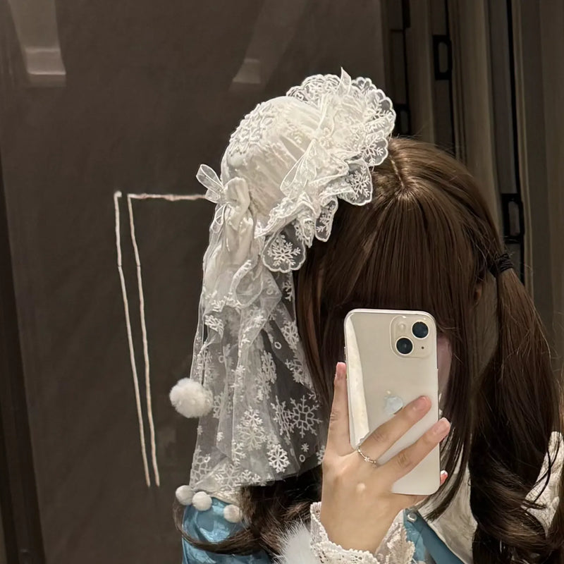 Yanran Floral Lolita JSK & Coordinating Layers — White Headpiece