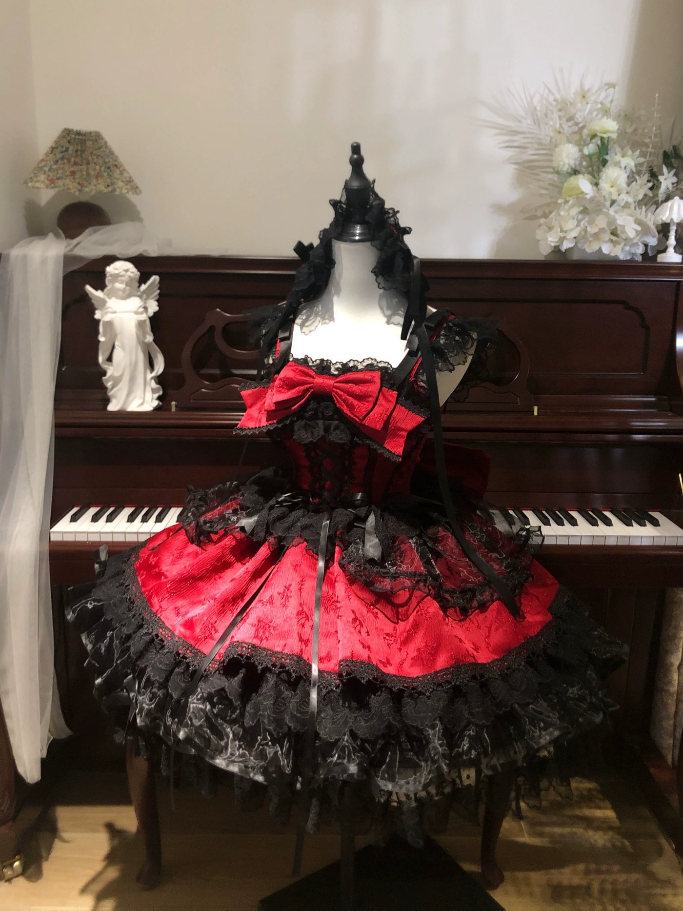 Fleeting Isle - Sweet Lolita Ballet Style Jumper Dress Red JSK Only S