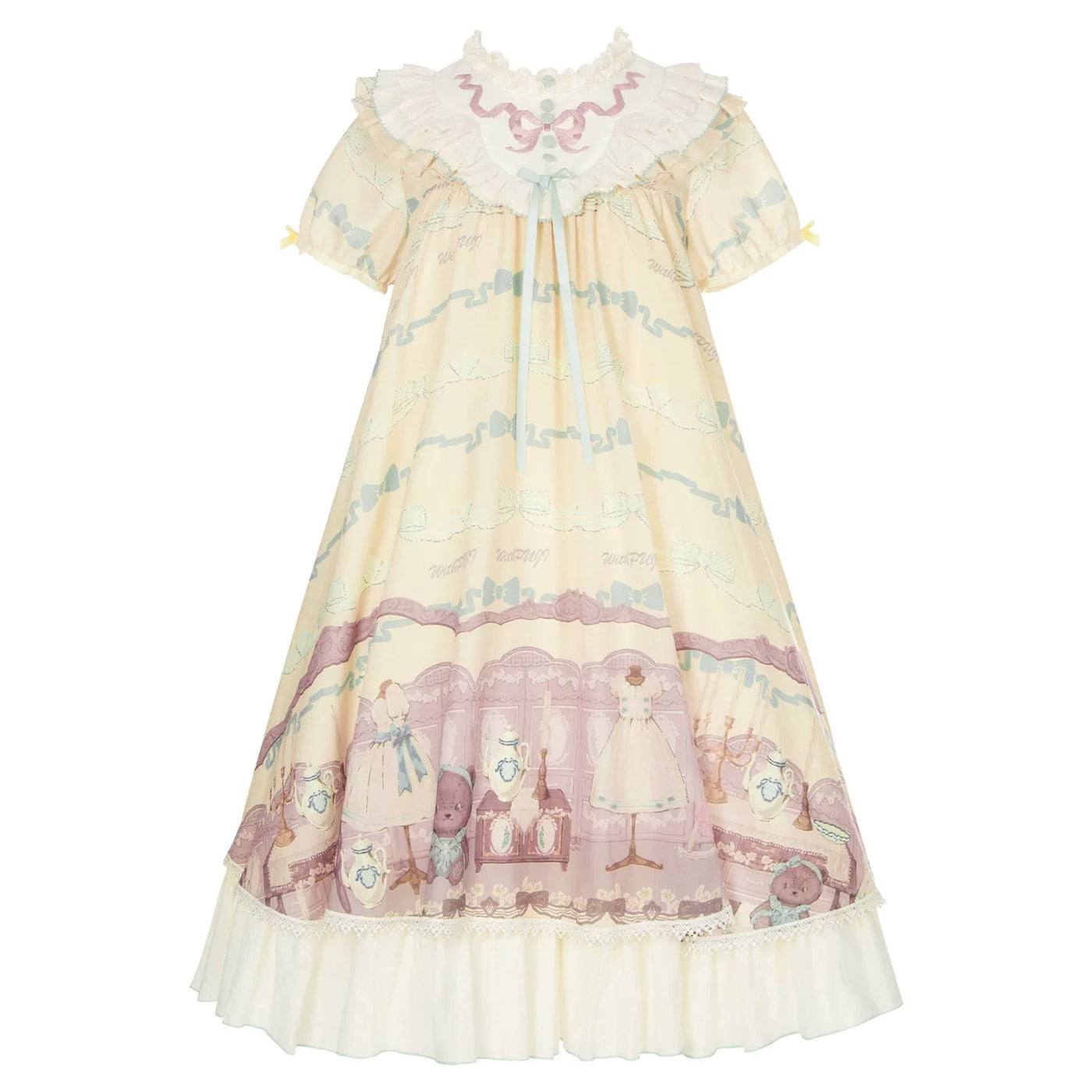 Brown Dollhouse SP - Kawaii Lolita Dollhouse Printed OP Dress with Embroidery (L M S) 45551:855796