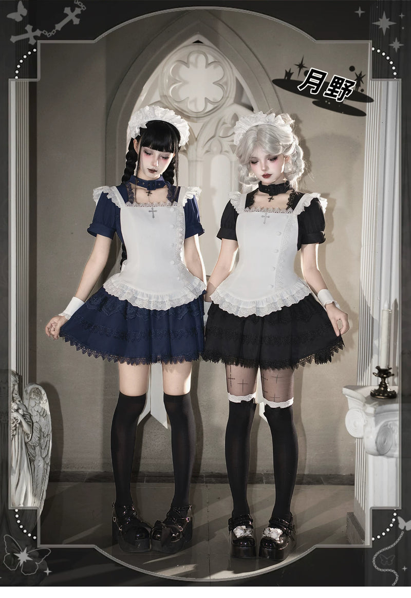 With PUJI - Tsukino - Sweet Lolita OP Dress, Detachable Styling detail view 6