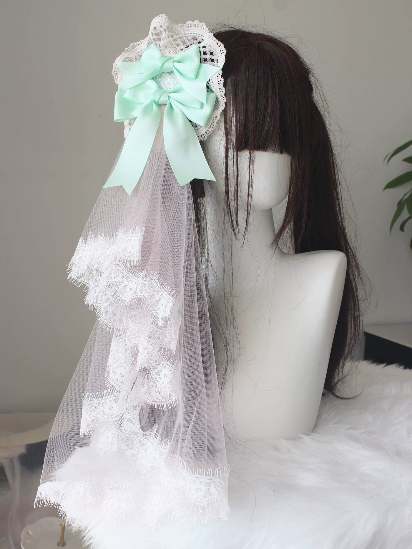 Deer Girl Handmade - Strawberry Angel Cake - Mini Top Hat with Ribbon Bows