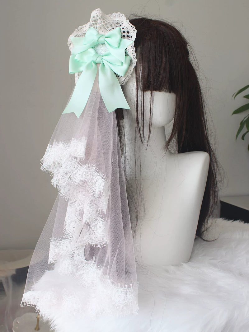 Deer Girl Handmade - Strawberry Angel Cake - Mini Top Hat with Ribbon Bows