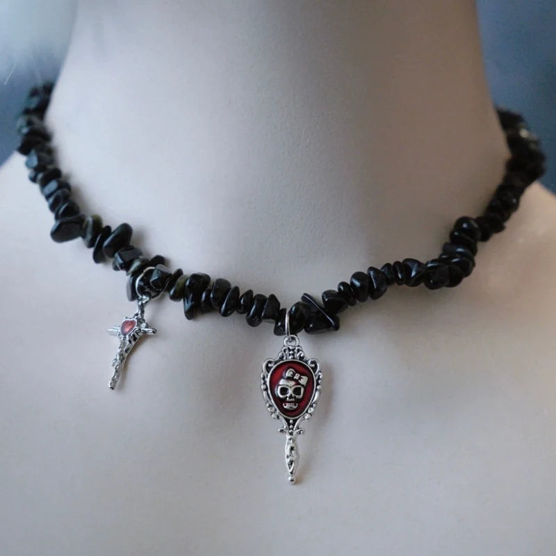 Strange Sugar - Handmade Gothic Lolita Choker - Multiple Pendant Neckwear